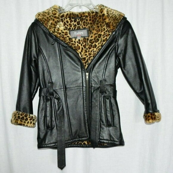 Wilsons Leather Kids Girls Large L Black Leather - Picture 1 of 7